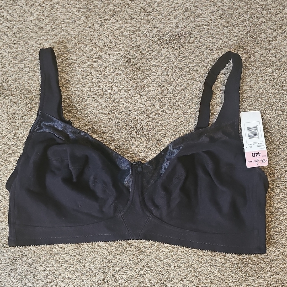 Black Full Coverage Bra with Wide Straps